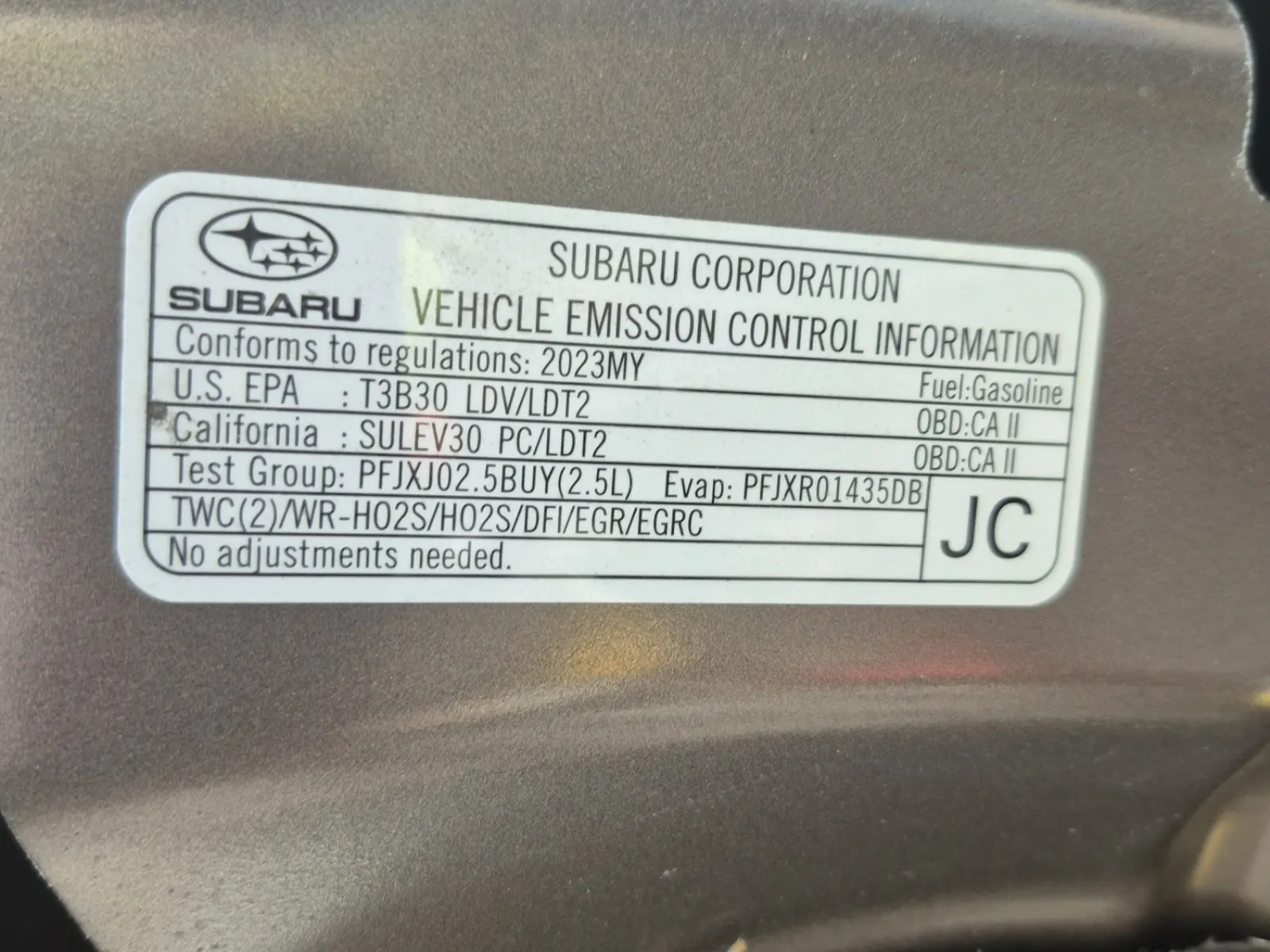 Emission Sticker Photo