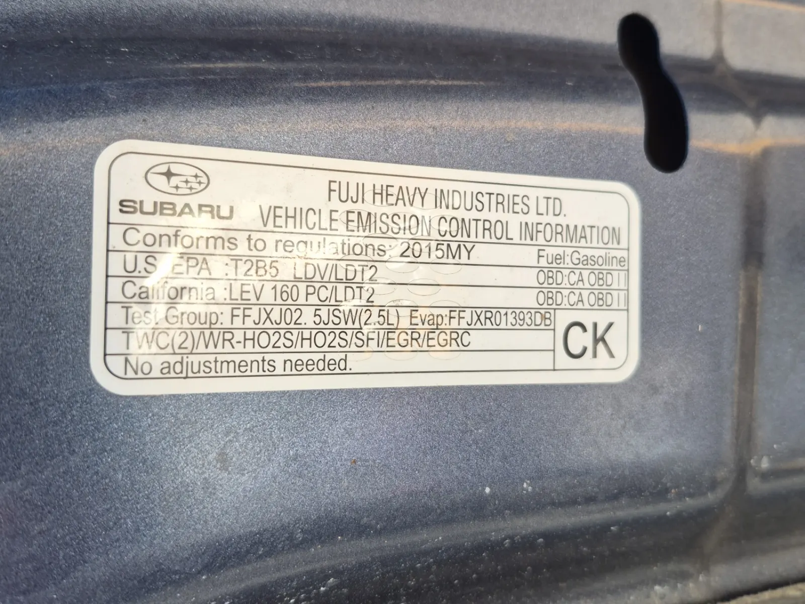 Emission Sticker Photo