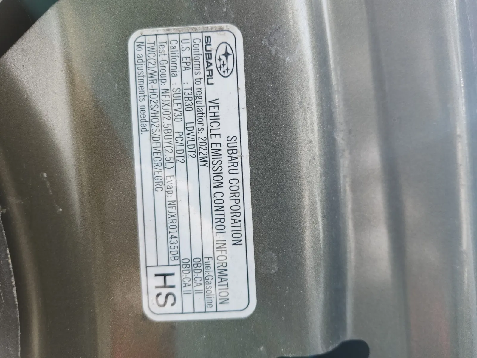 Emission Sticker Photo
