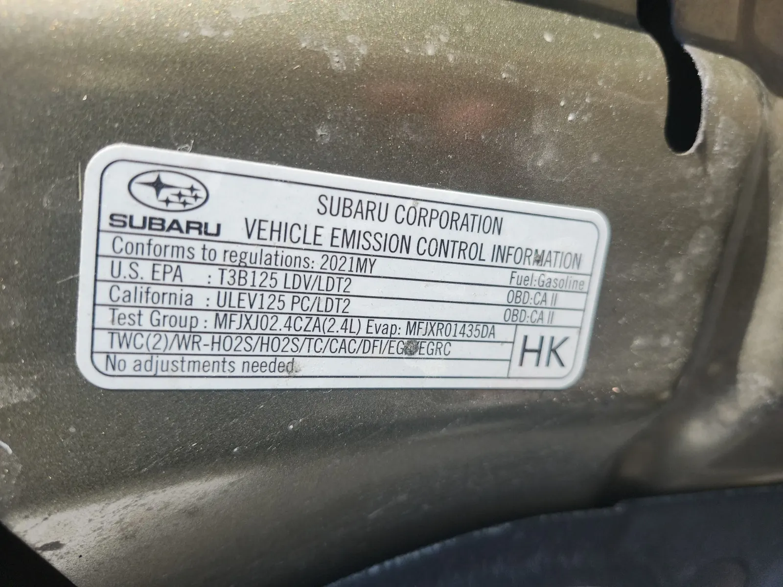 Emission Sticker Photo