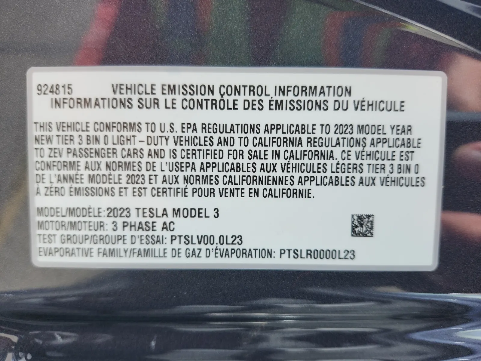 Emission Sticker Photo