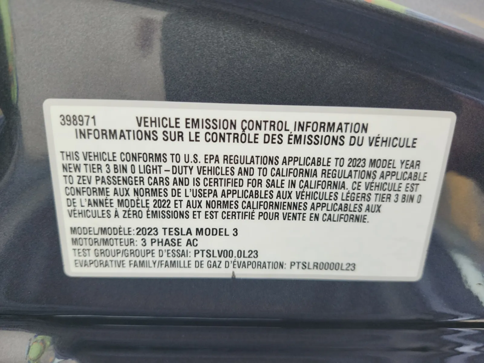 Emission Sticker Photo