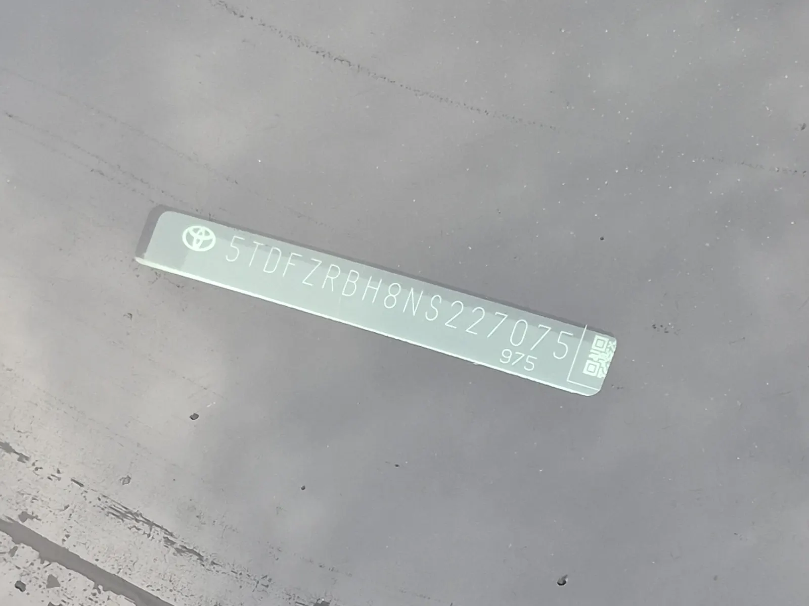 Dash VIN Plate Photo