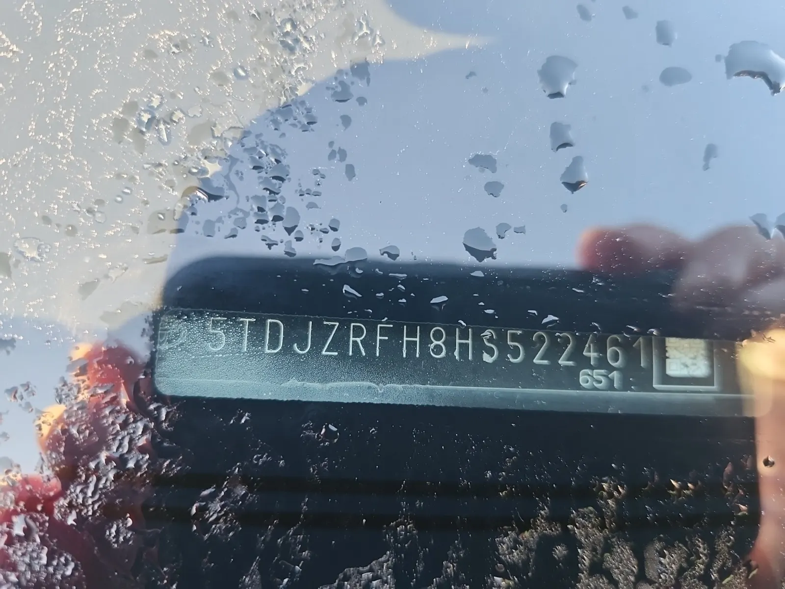 Dash VIN Plate Photo
