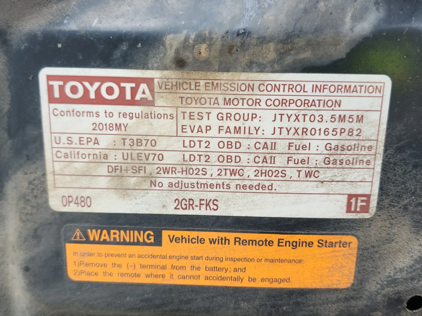 Emission Sticker Photo