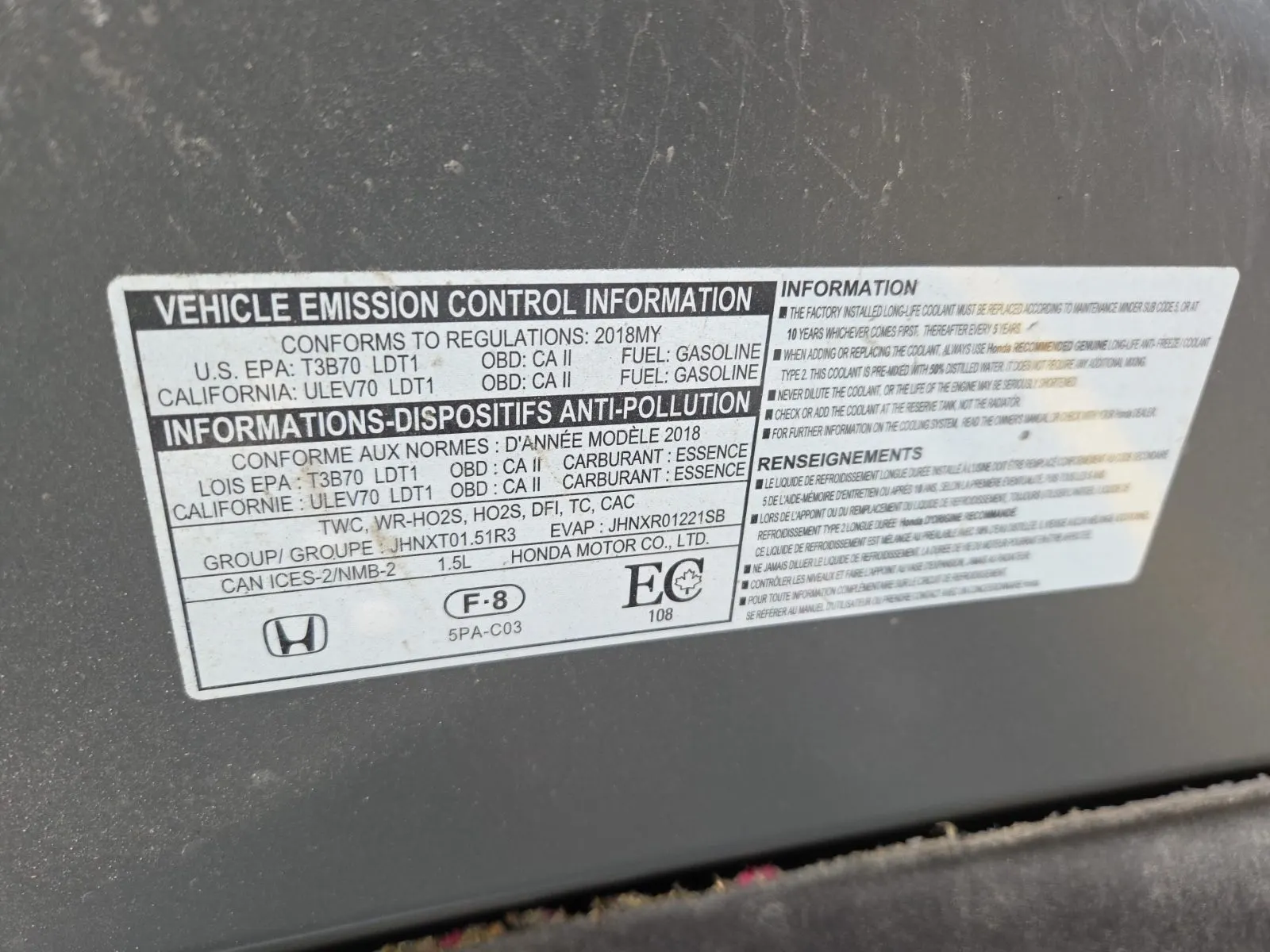 Emission Sticker Photo