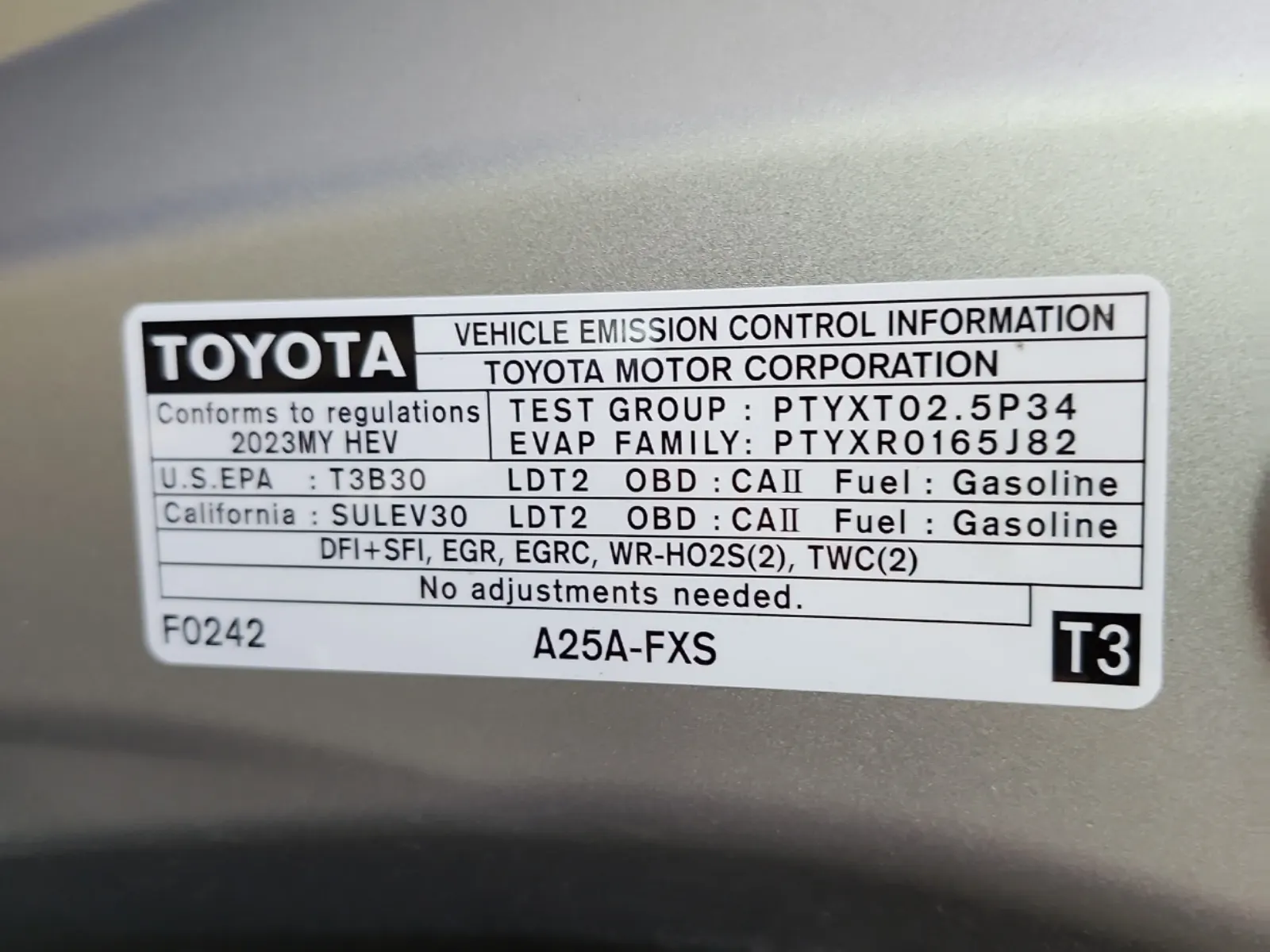 Emission Sticker Photo