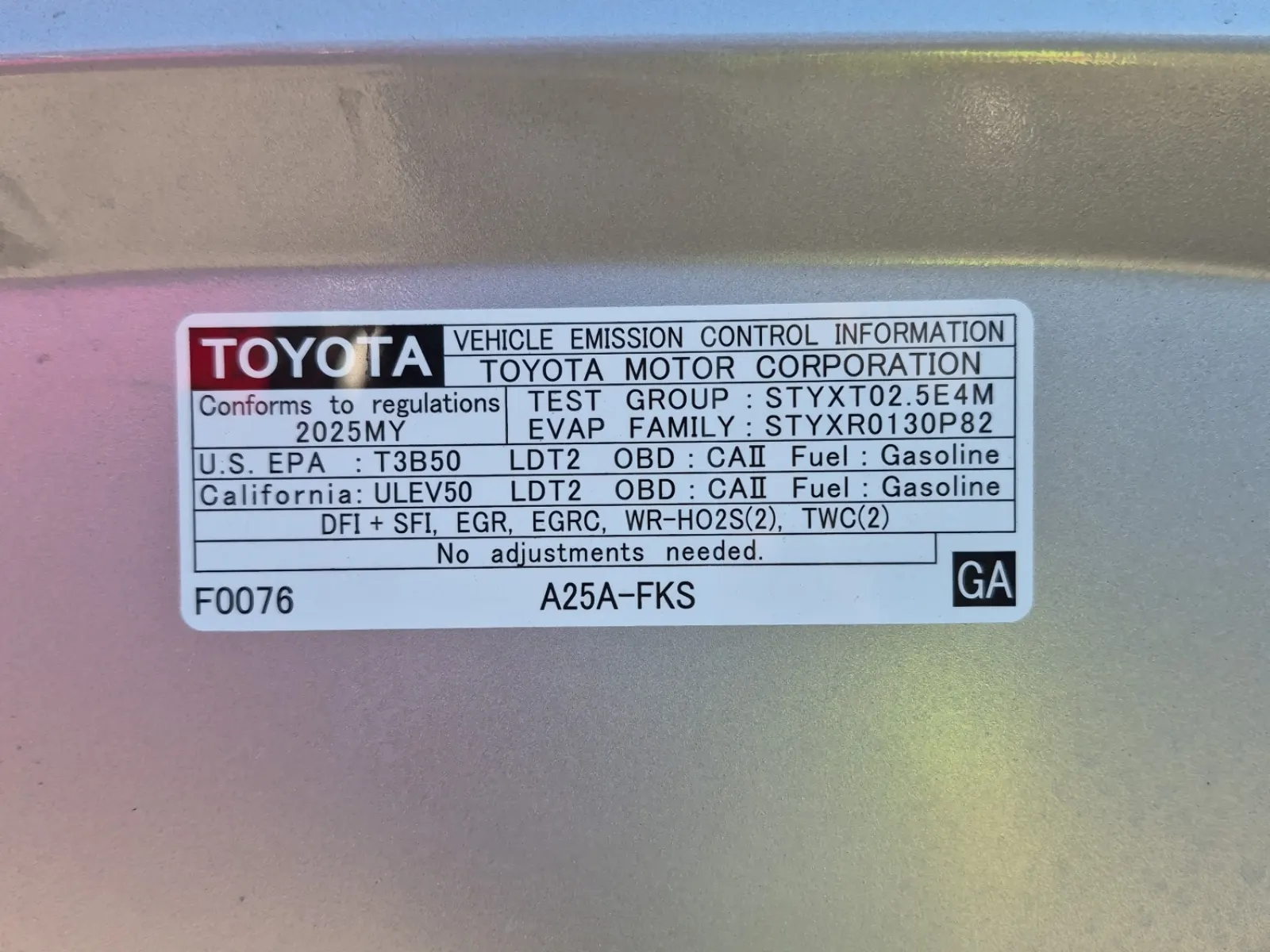 Emission Sticker Photo