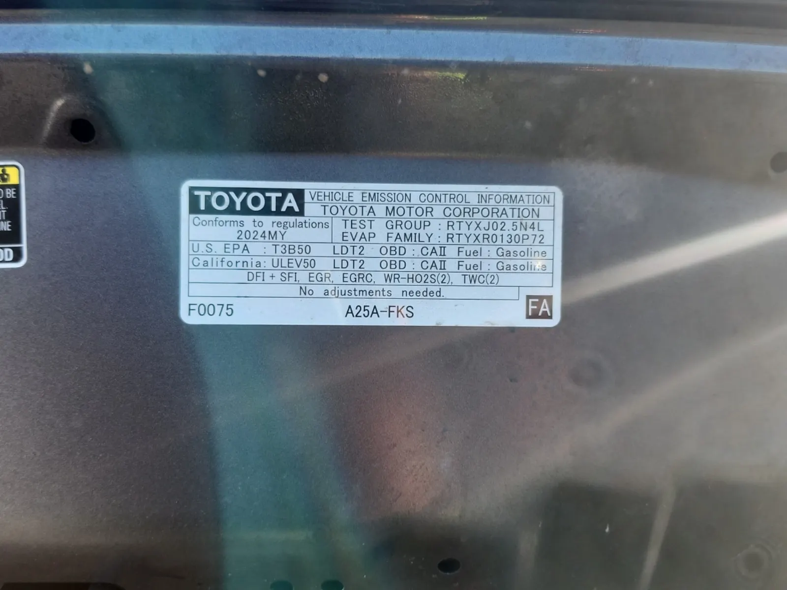 Emission Sticker Photo
