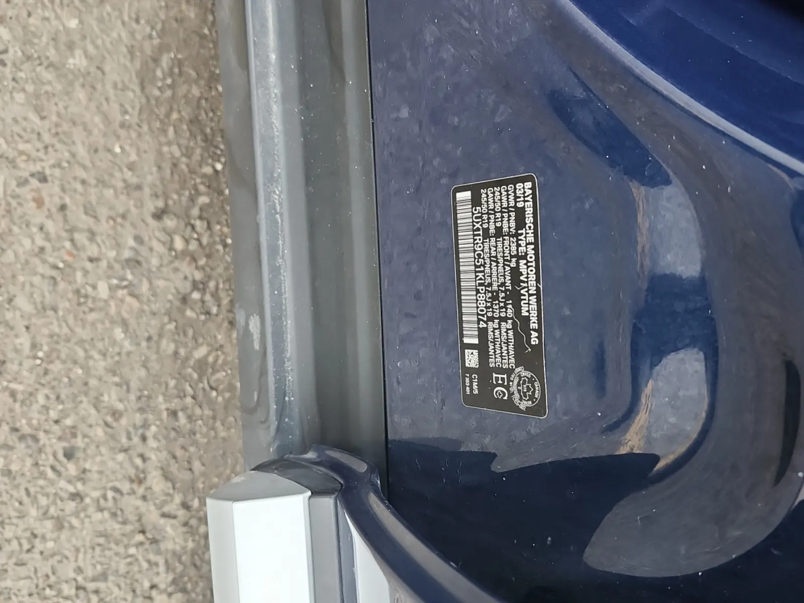 VIN Sticker Photo