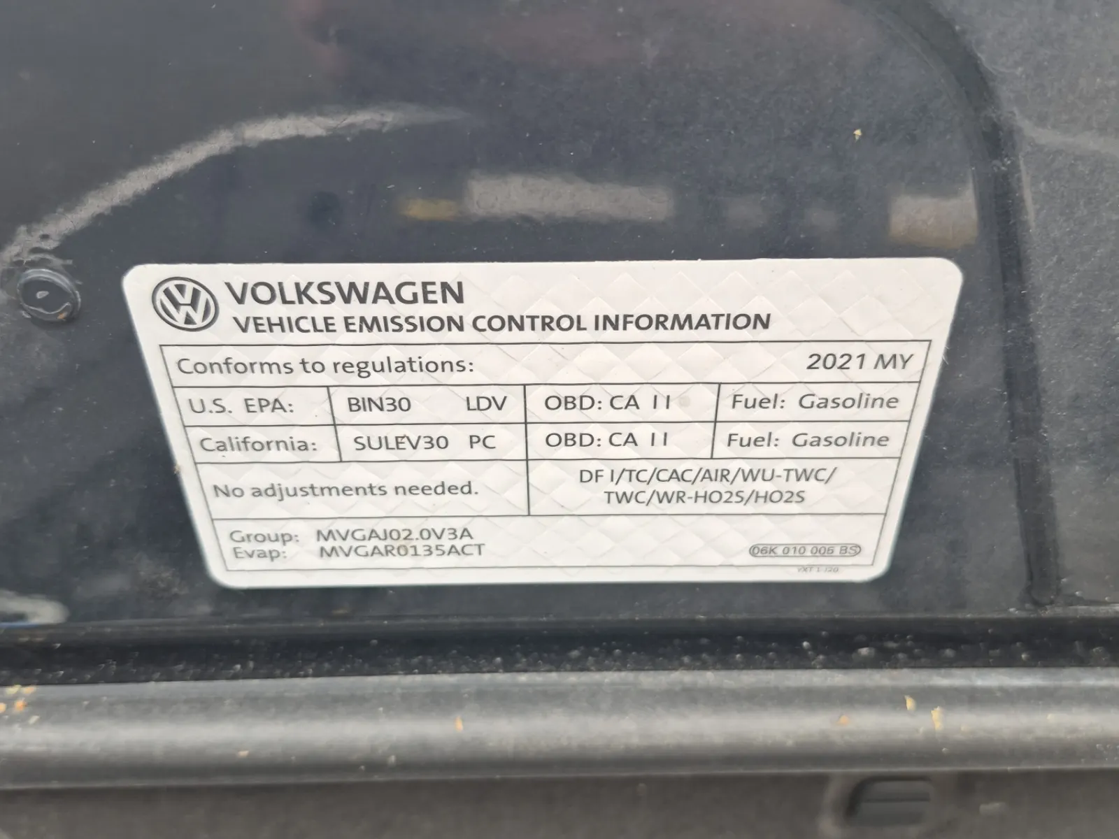 Emission Sticker Photo