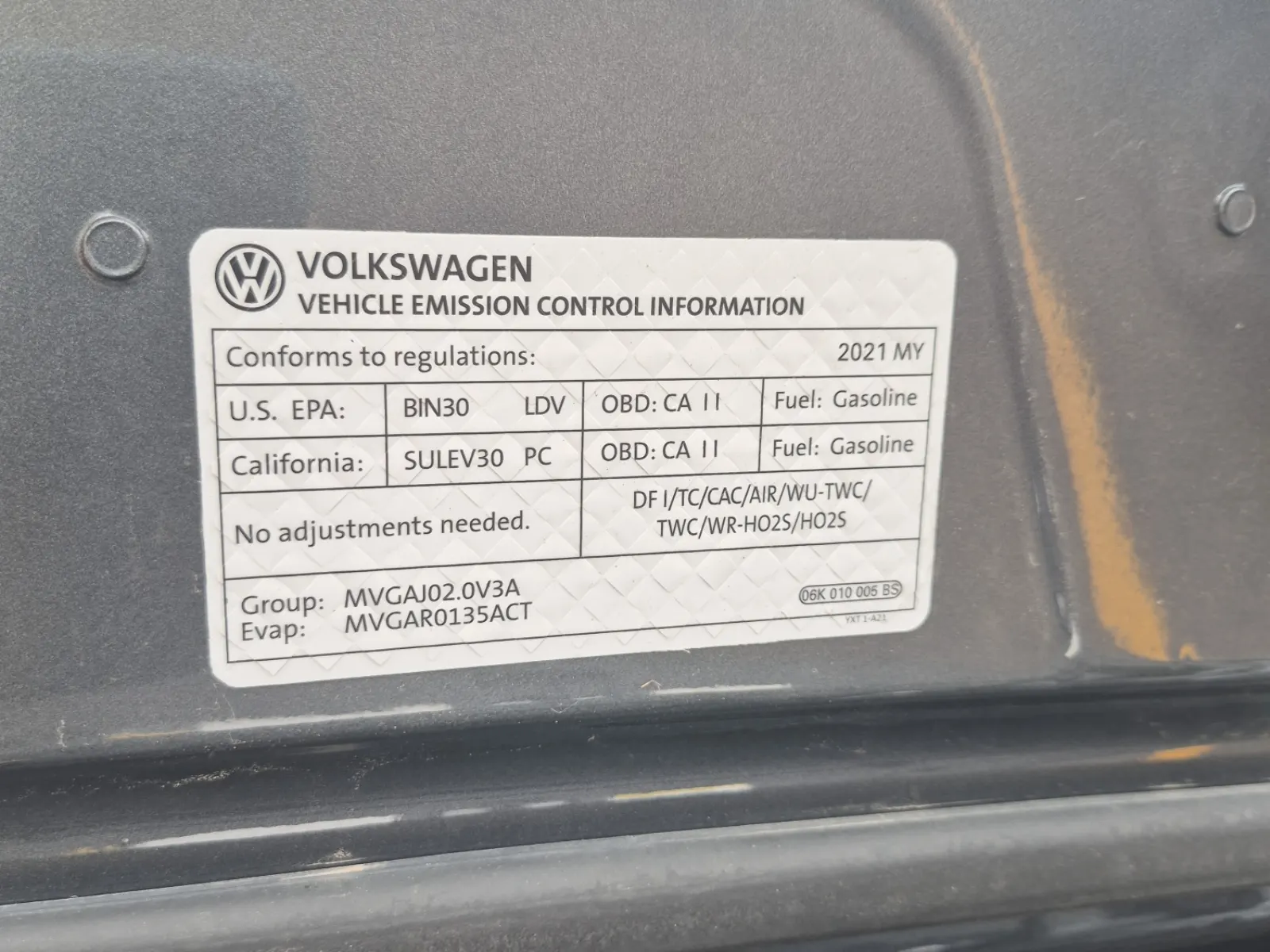 Emission Sticker Photo