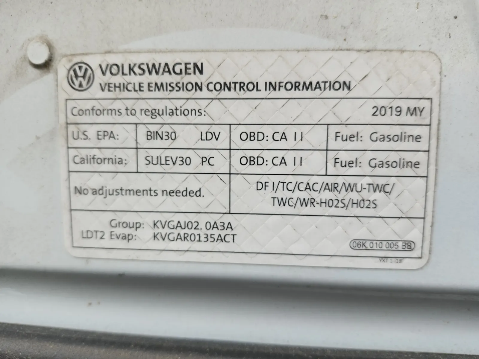 Emission Sticker Photo