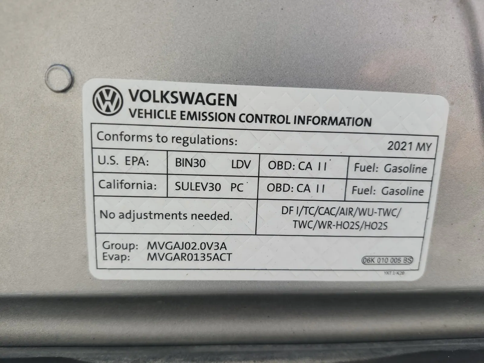 Emission Sticker Photo