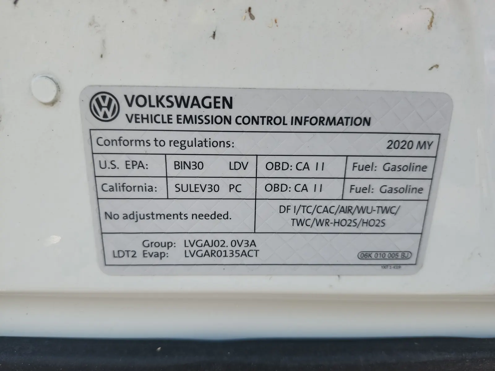Emission Sticker Photo