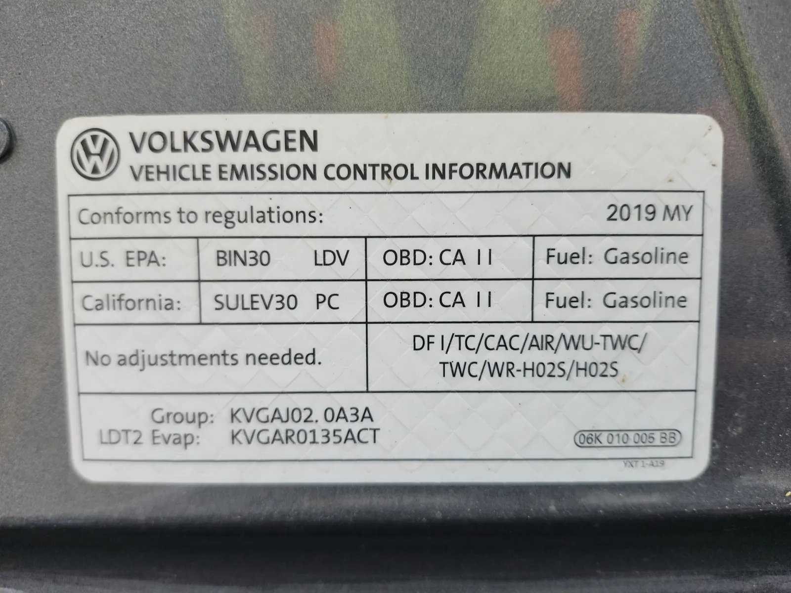 Emission Sticker Photo