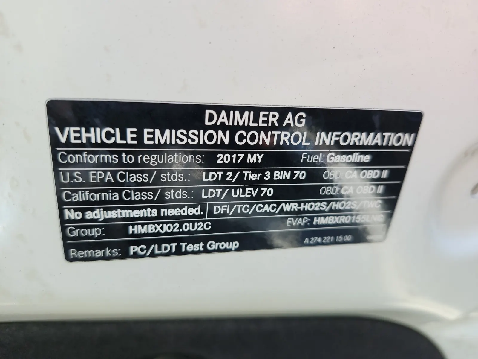 Emission Sticker Photo
