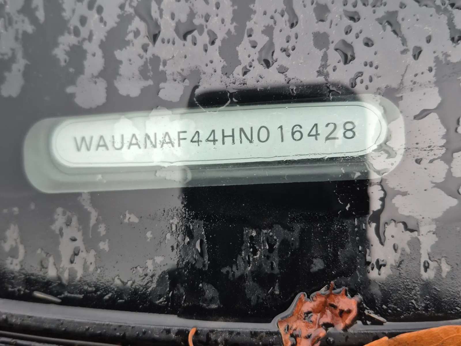 Dash VIN Plate Photo