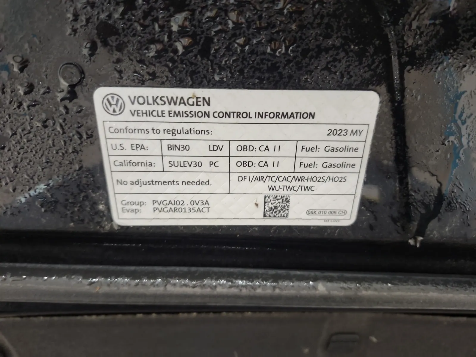 Emission Sticker Photo