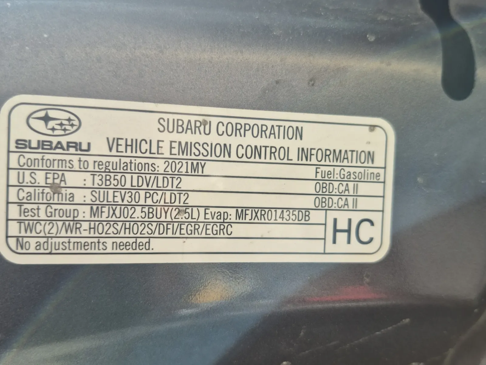 Emission Sticker Photo