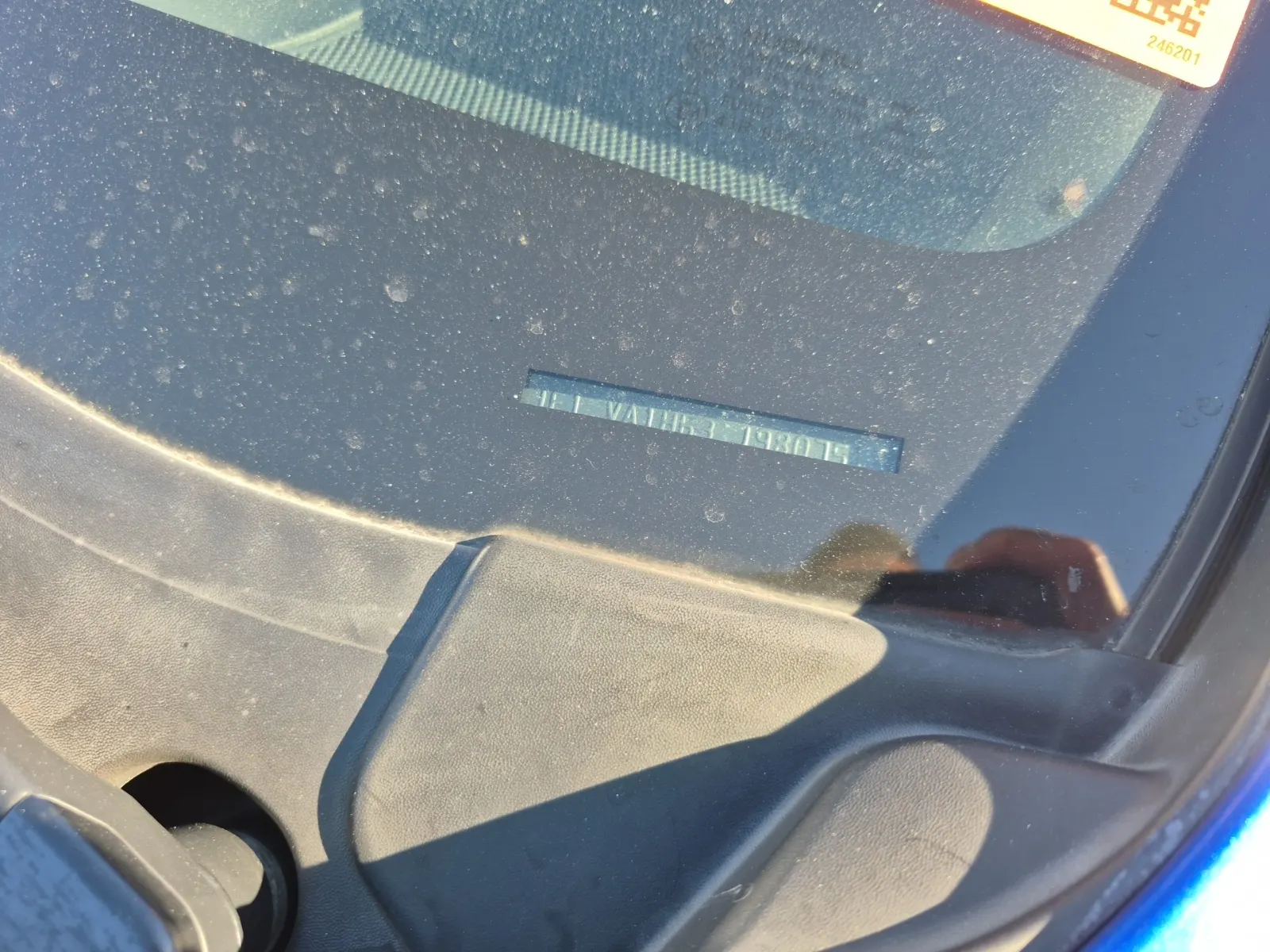 Dash VIN Plate Photo