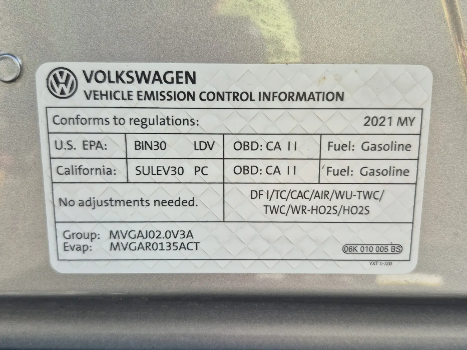 Emission Sticker Photo
