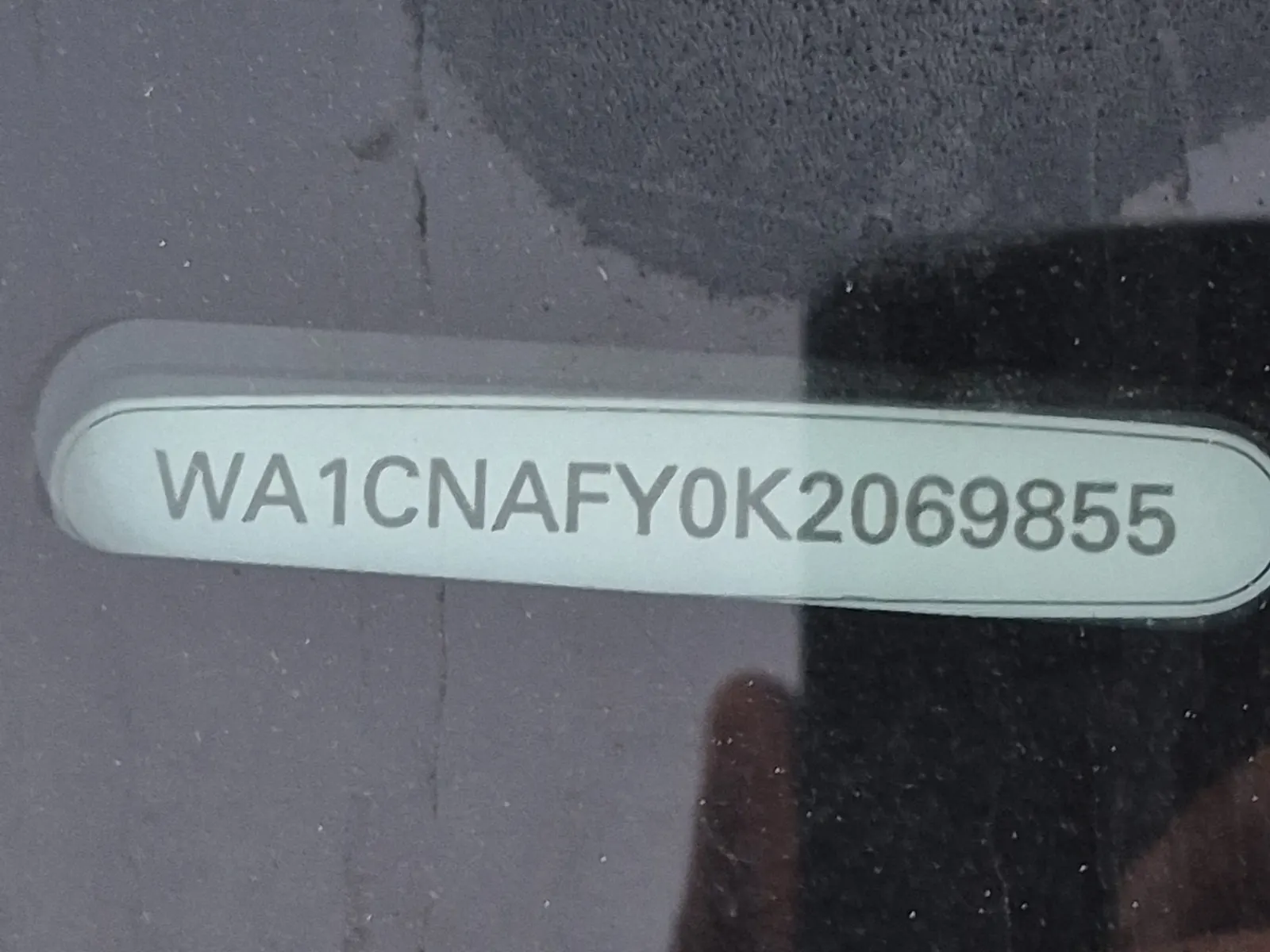 Dash VIN Plate Photo