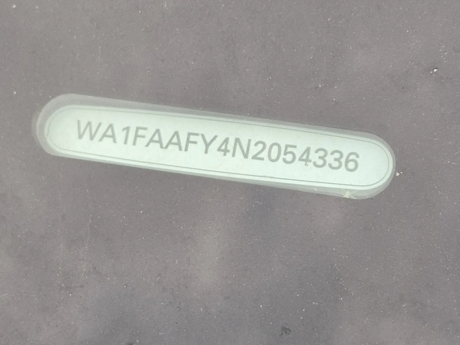 Dash VIN Plate Photo