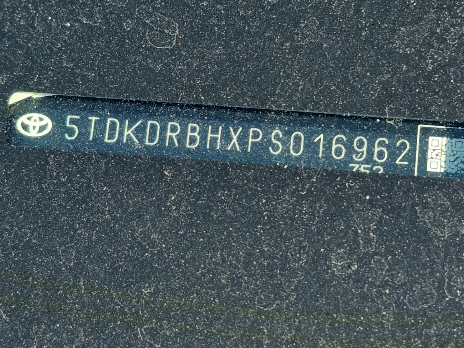 Dash VIN Plate Photo