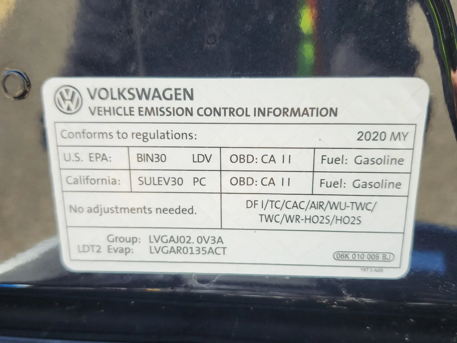 Emission Sticker Photo