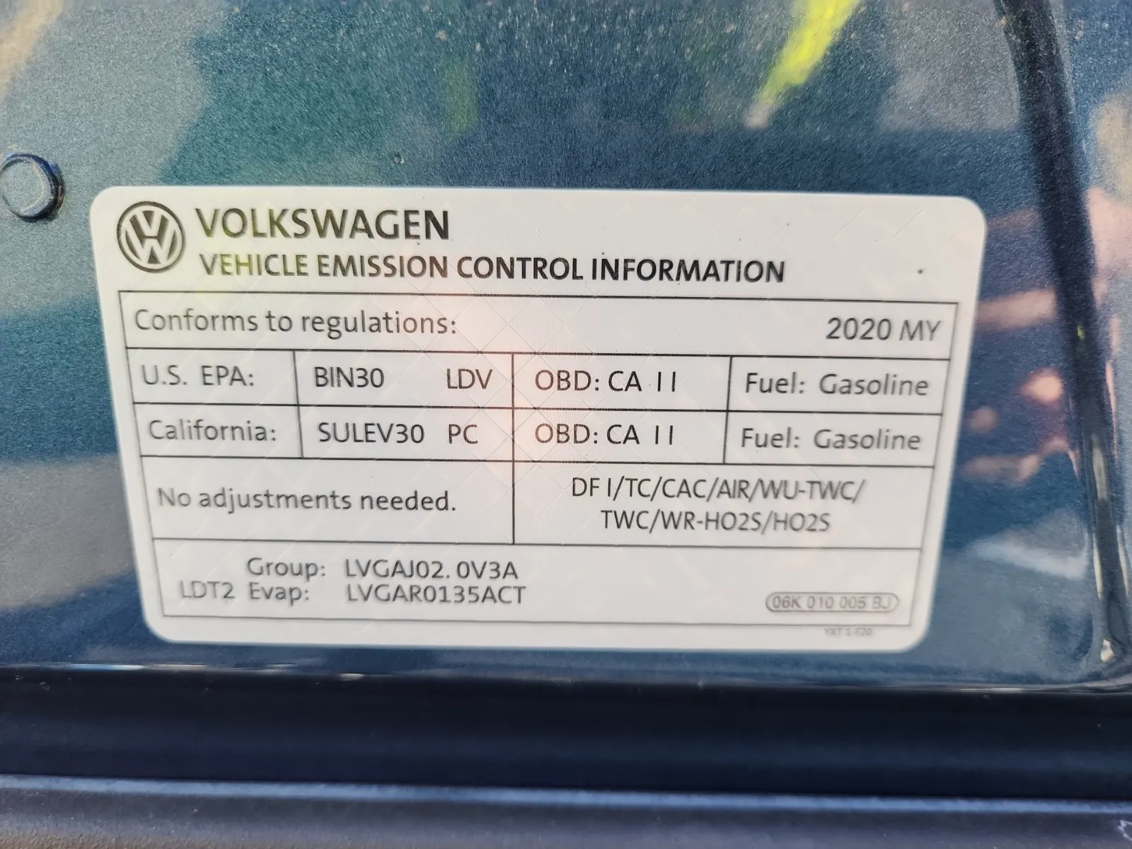 Emission Sticker Photo