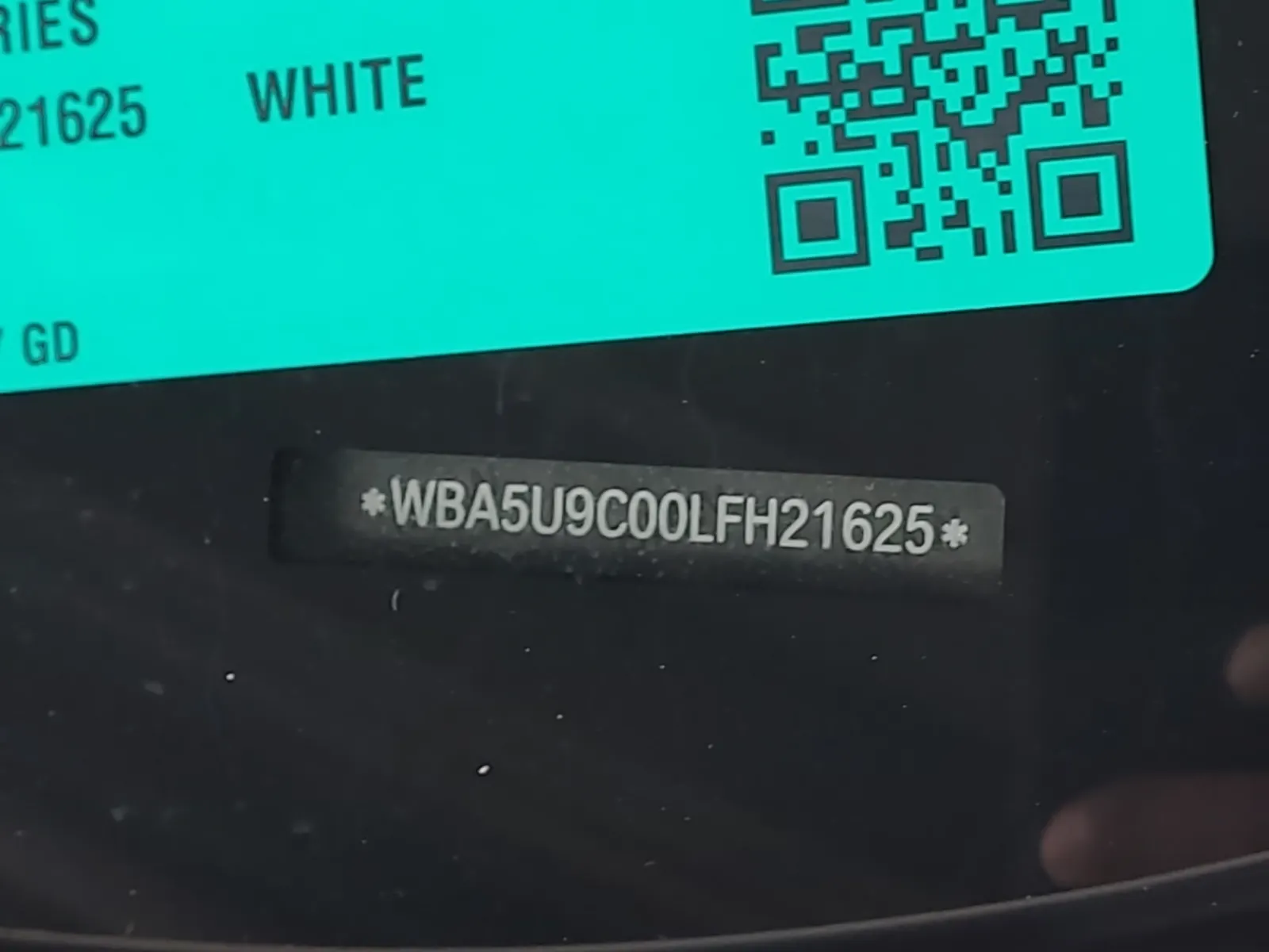 Dash VIN Plate Photo