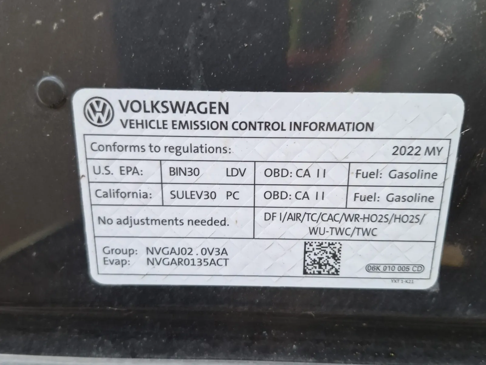 Emission Sticker Photo