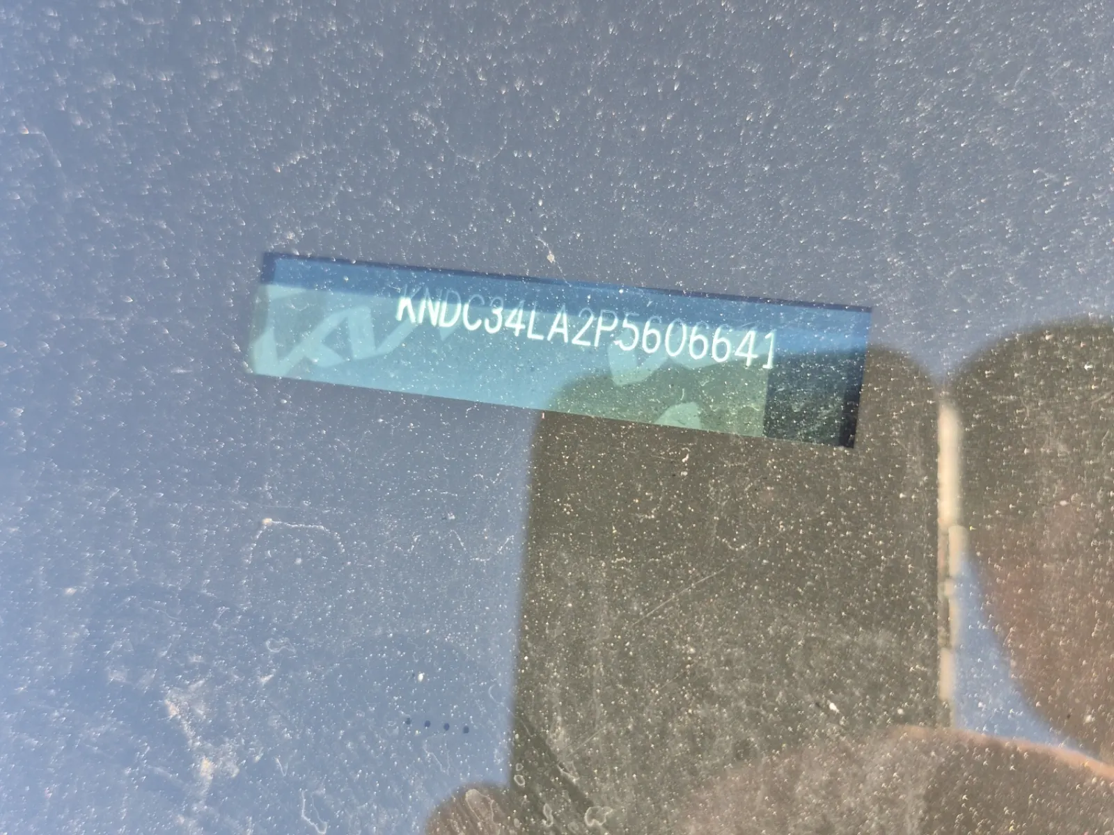 Dash VIN Plate Photo