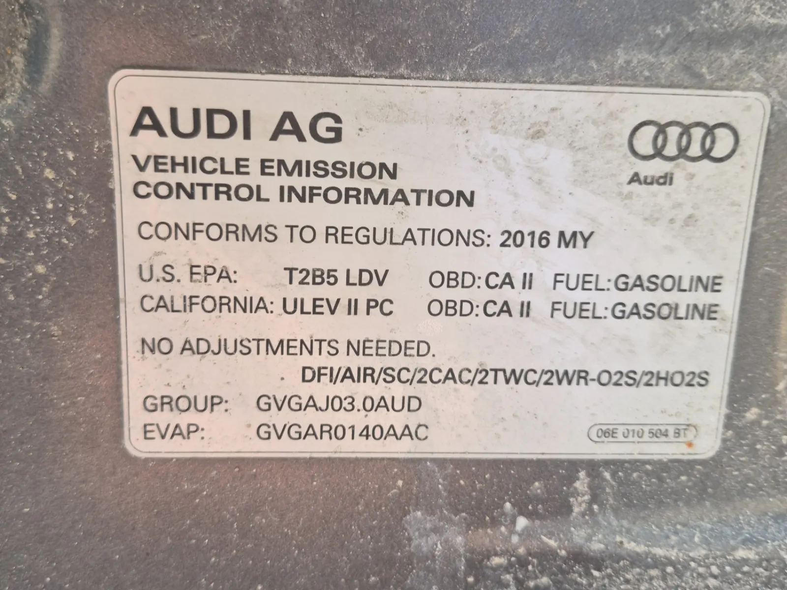 Emission Sticker Photo