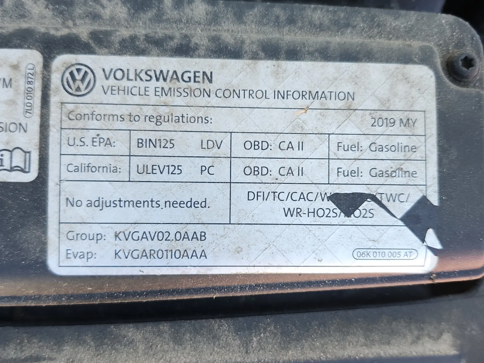 Emission Sticker Photo