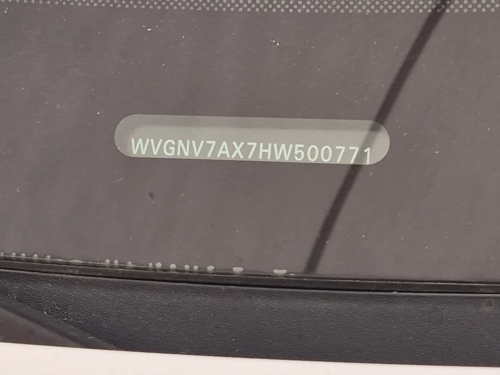 Dash VIN Plate Photo