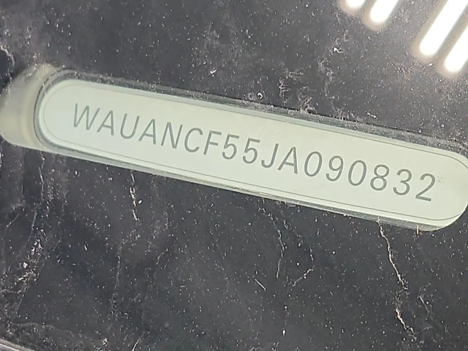 Dash VIN Plate Photo