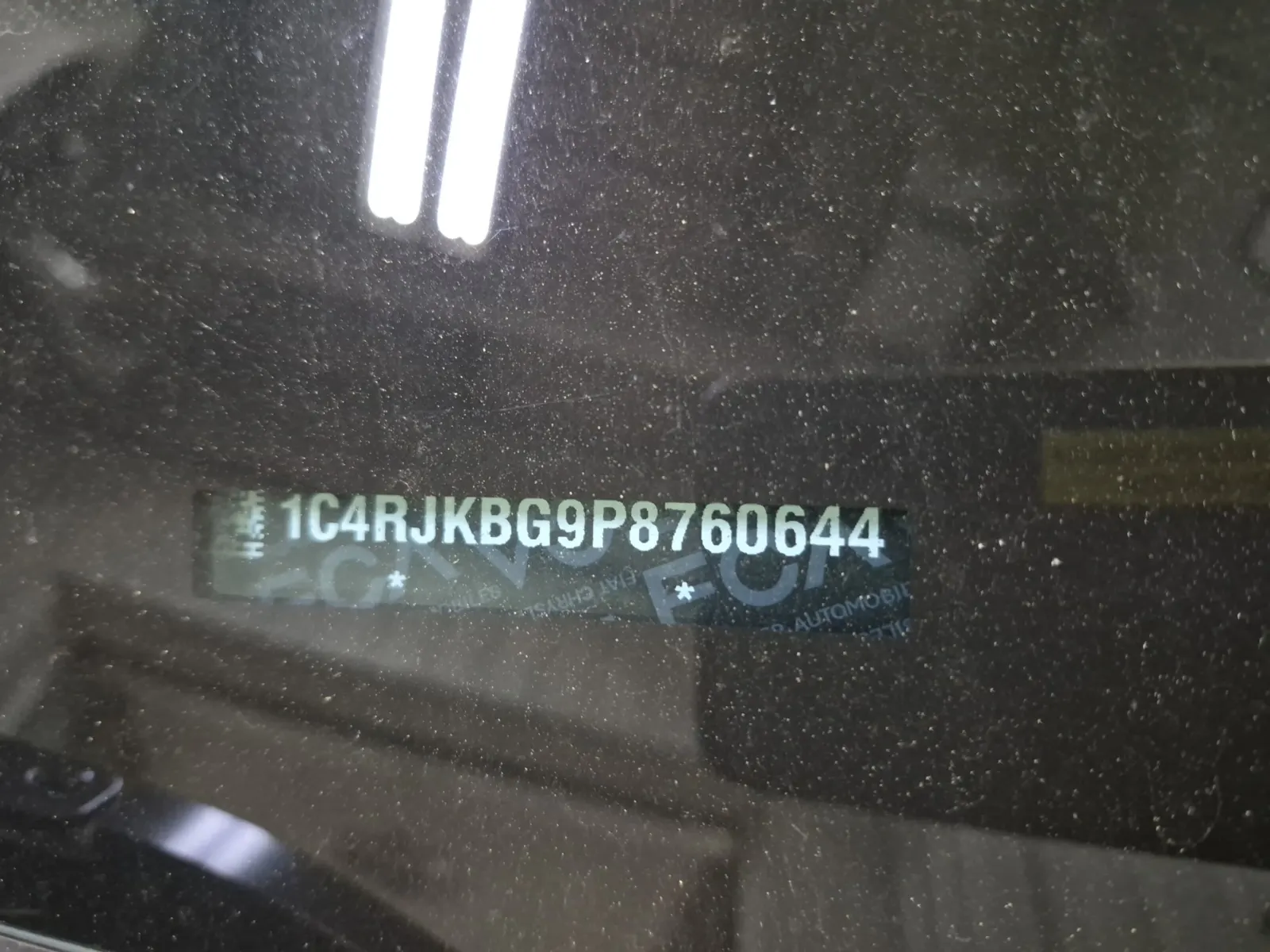 Dash VIN Plate Photo