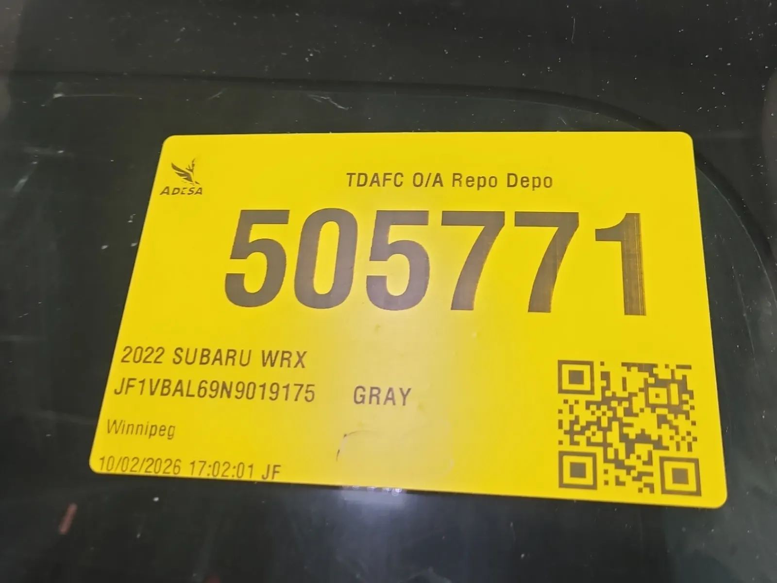 Inventory Label Photo