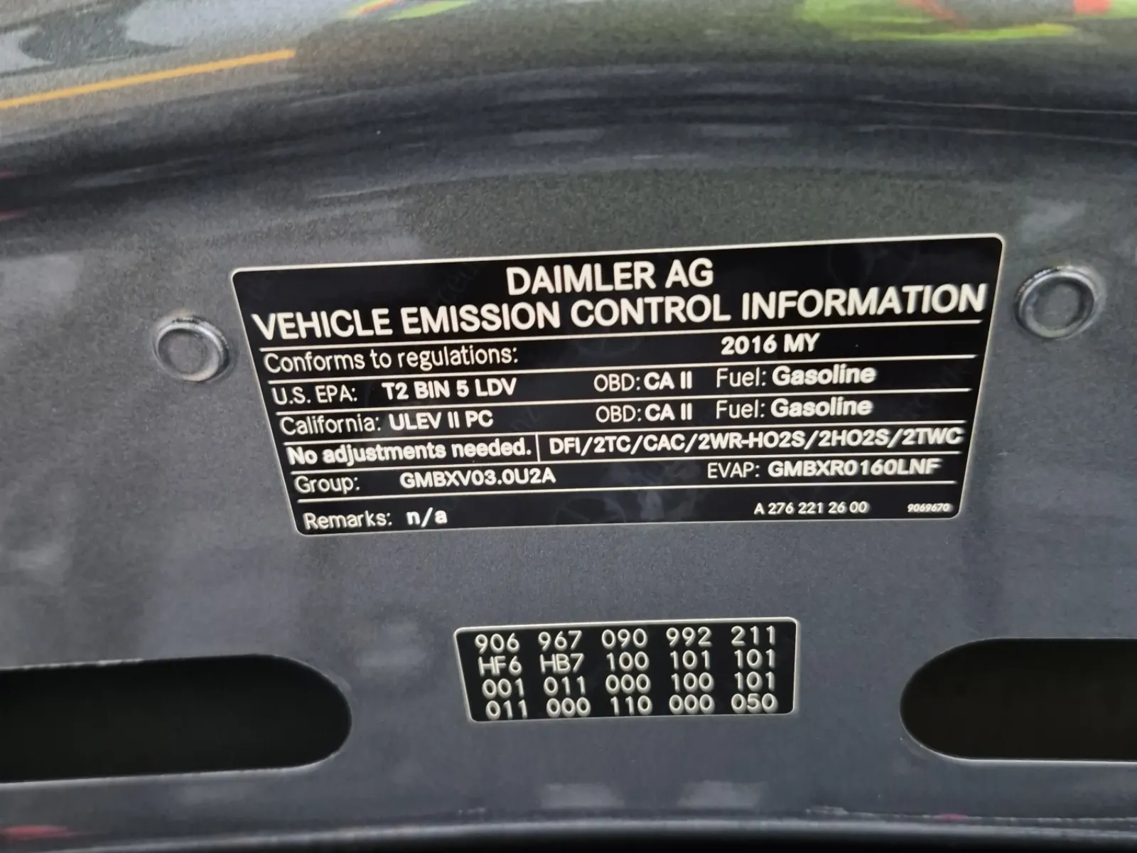 Emission Sticker Photo