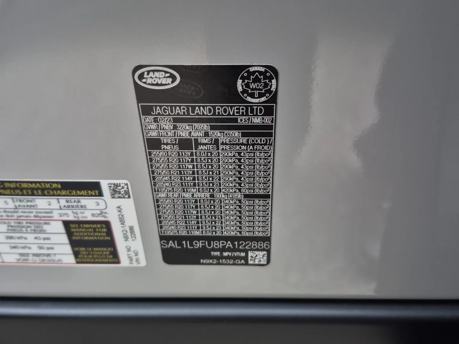 VIN Sticker Photo
