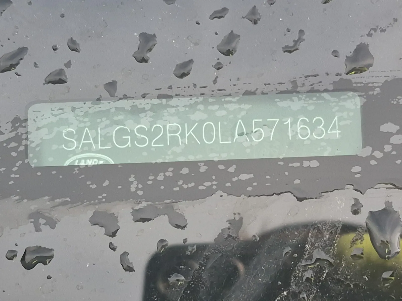 Dash VIN Plate Photo