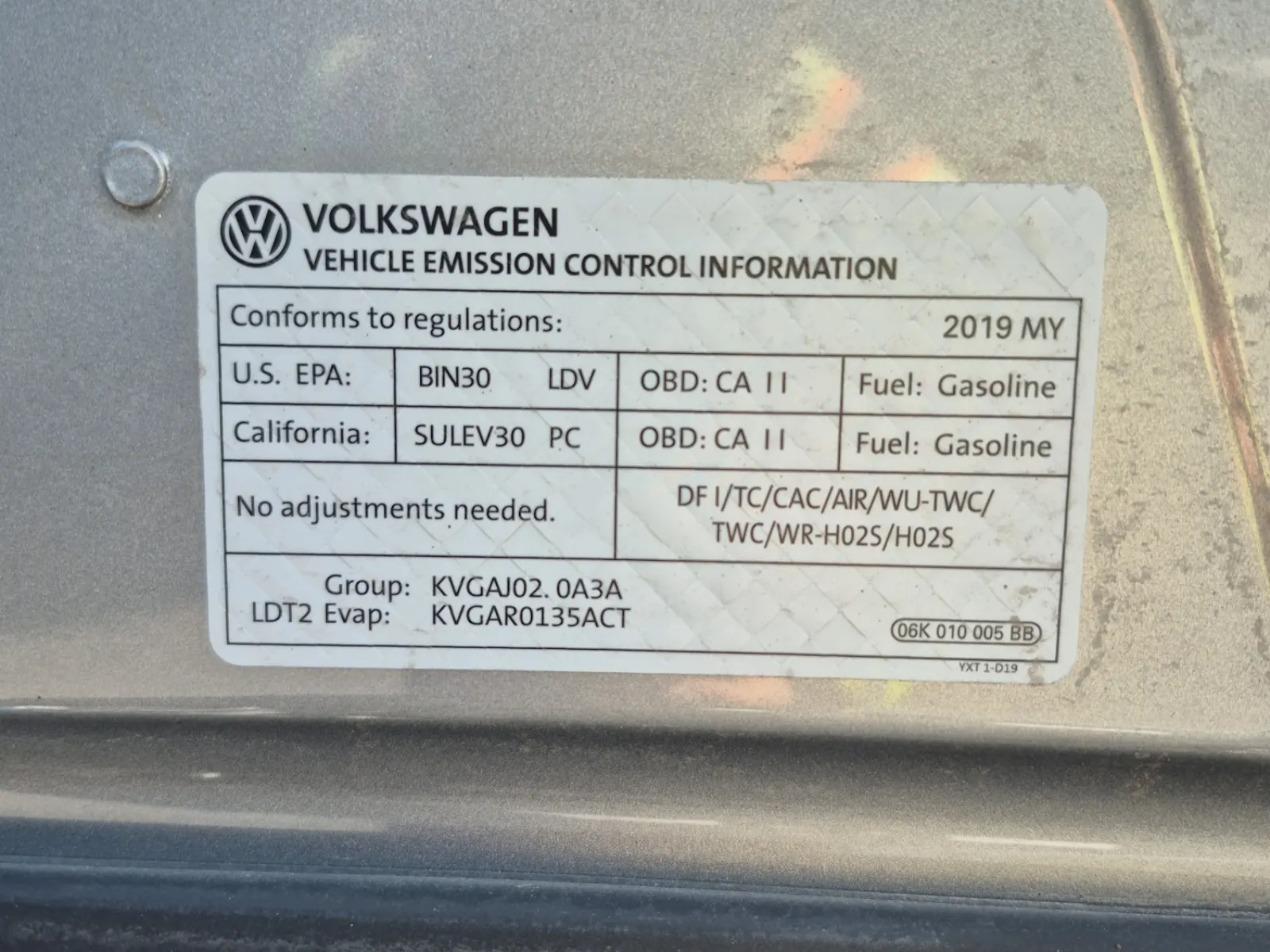 Emission Sticker Photo