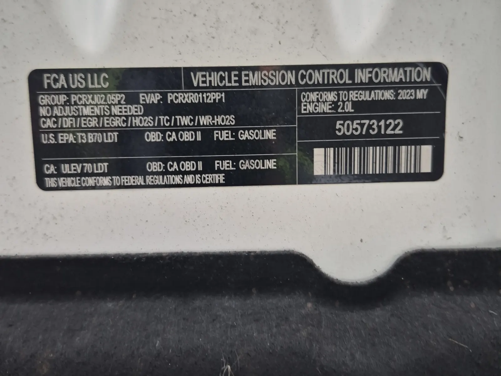 Emission Sticker Photo