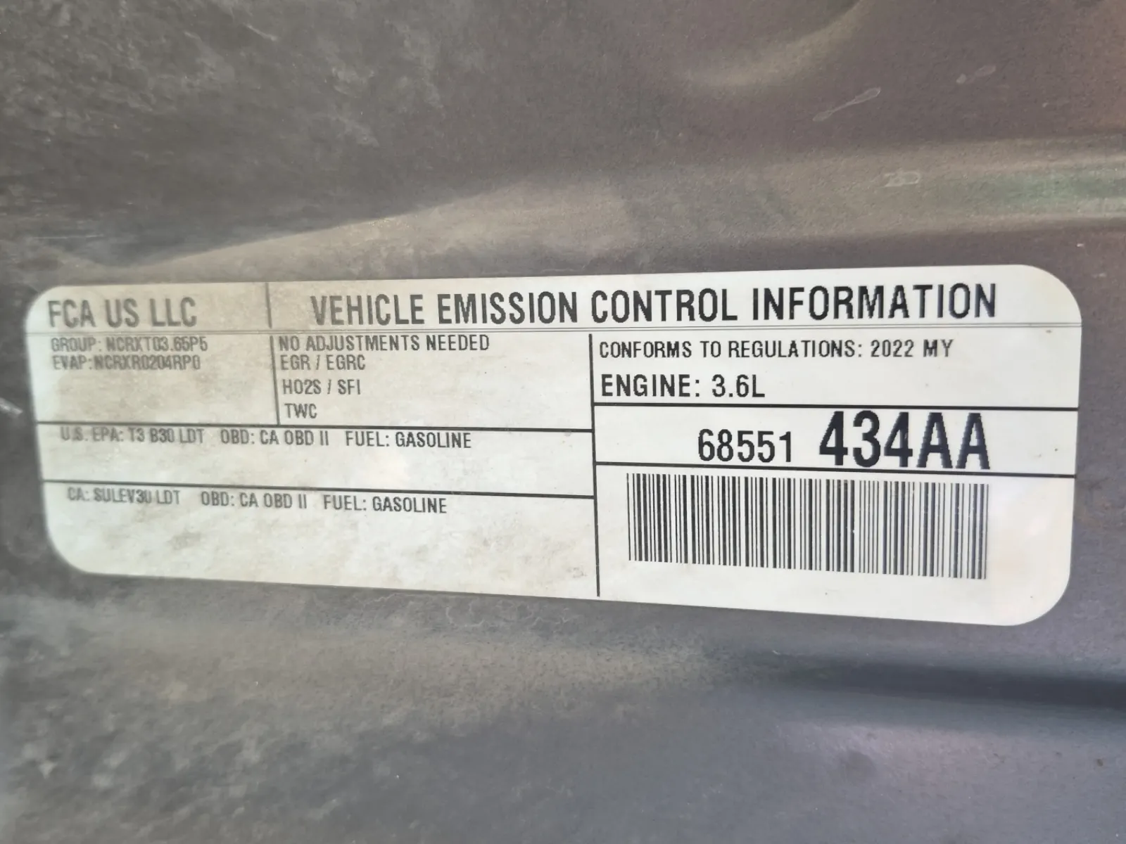 Emission Sticker Photo