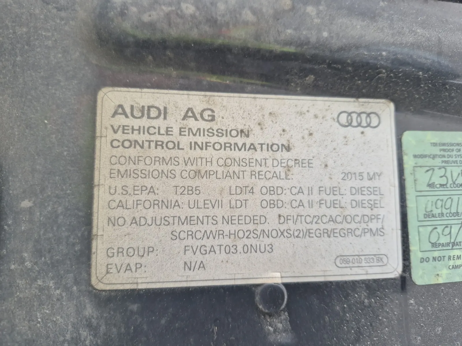 Emission Sticker Photo