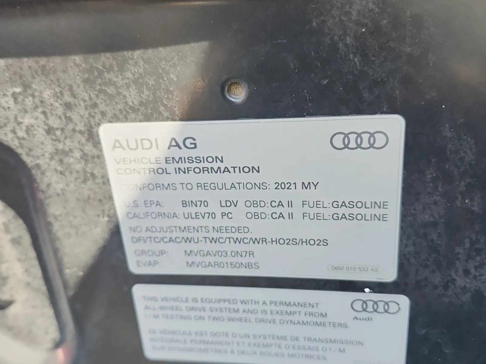 Emission Sticker Photo