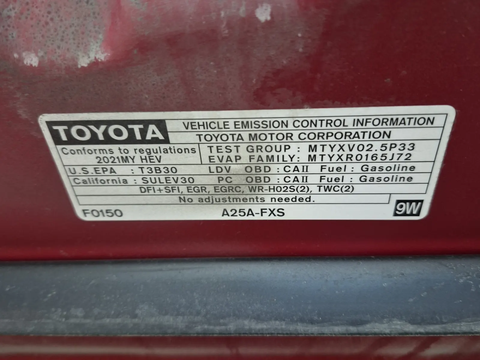 Emission Sticker Photo