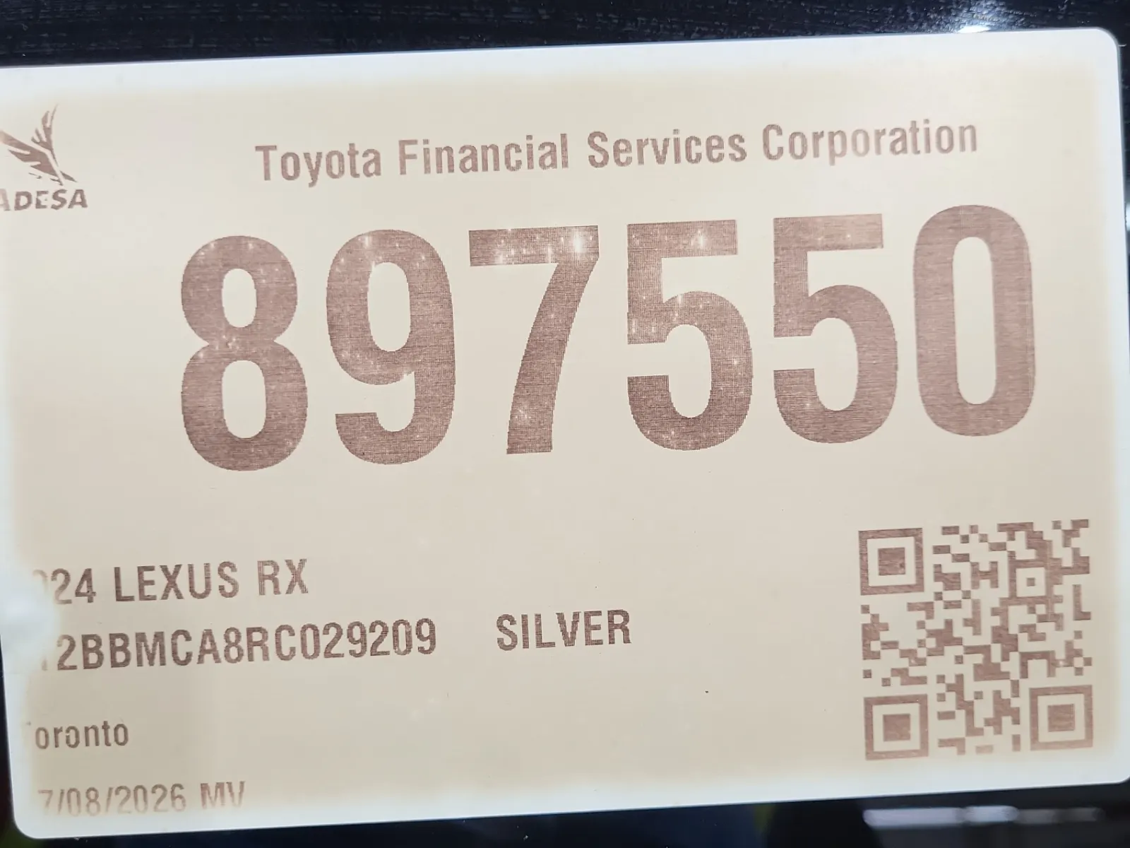 Inventory Label Photo